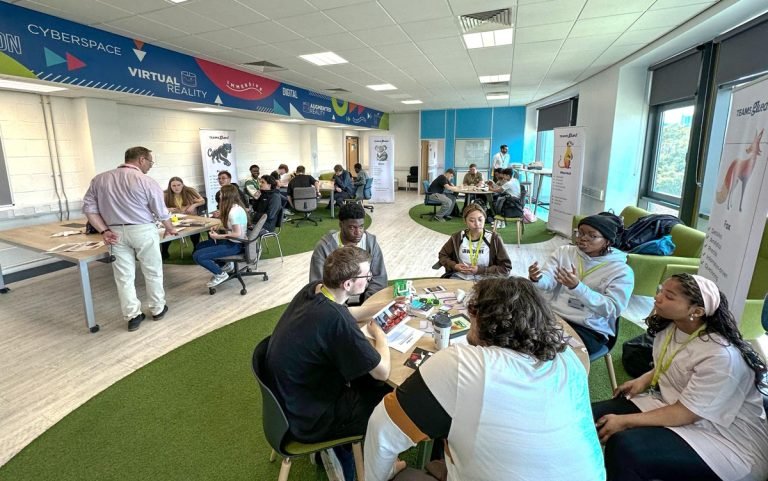Coventry College students taking part in Teams Glued event